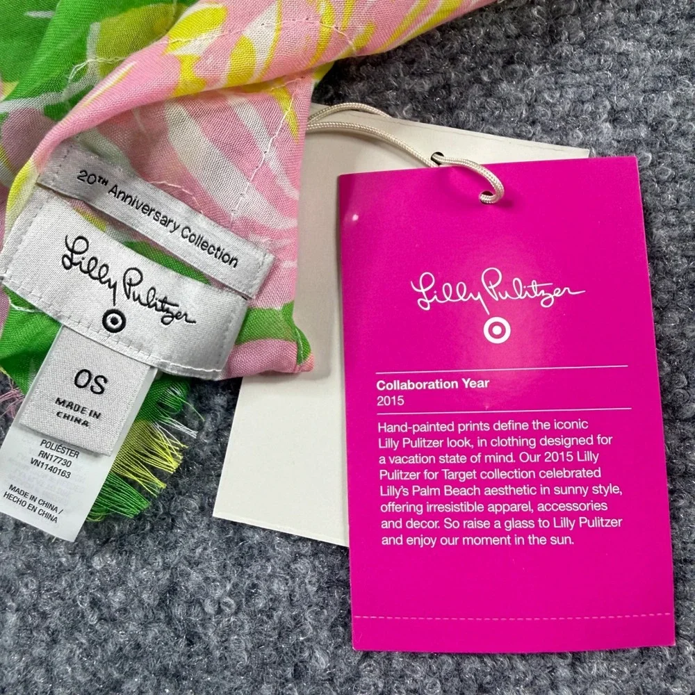 Lilly Pulitzer x Target Scarf Womens OS Pink Green Floral Sequin Flamingo